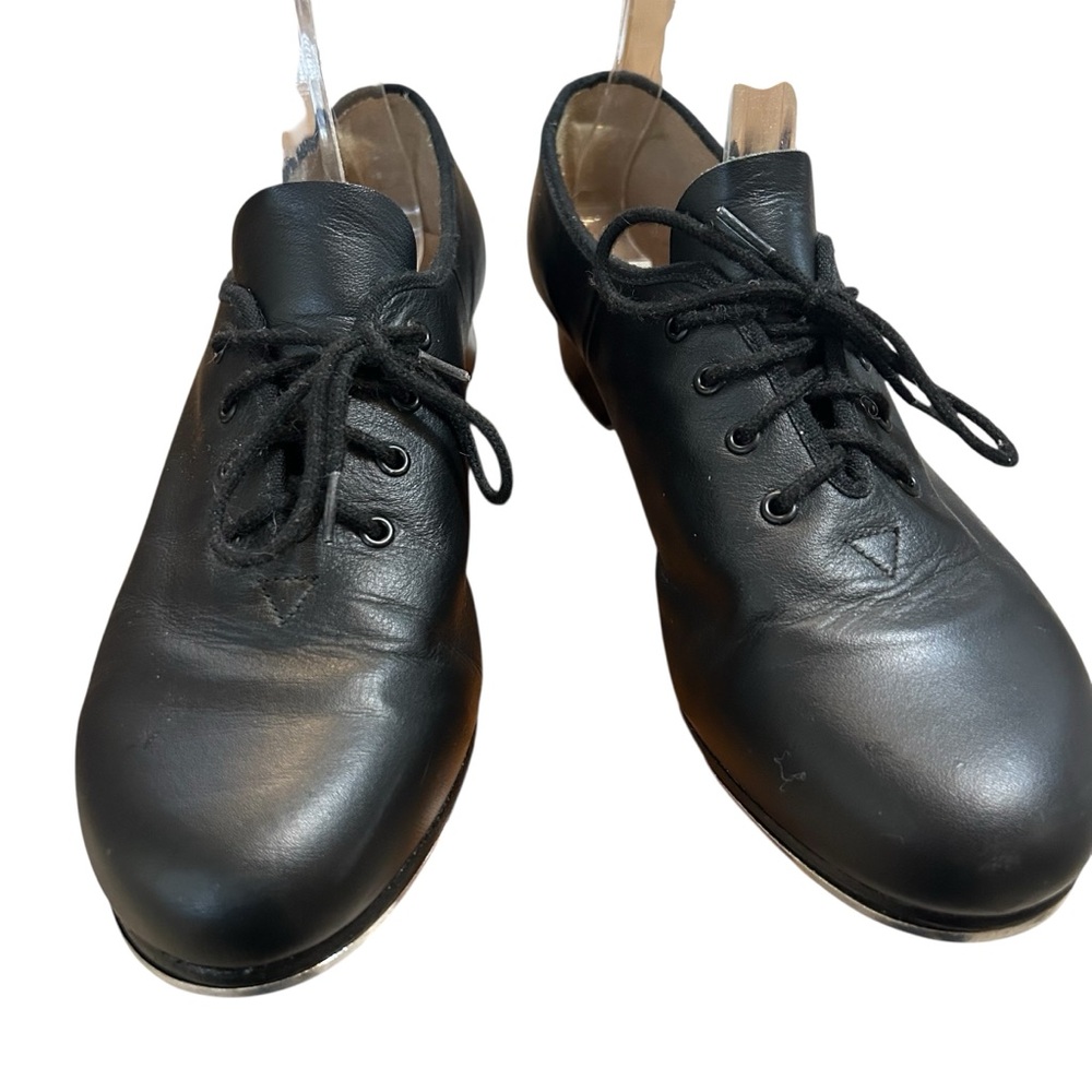 Bloch Leather Techno Tap Jazz Shoes Lace Up Black Size 8.5